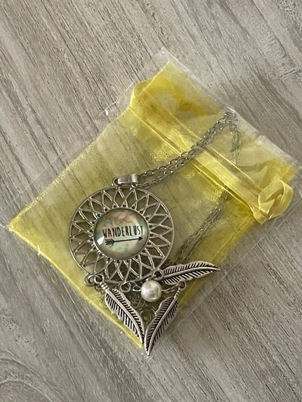 Wanderlust Silver Dream Catcher Necklace 32”